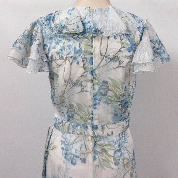 ALEX MARIE Lillian Floral Print Maxi Gown Dress Womens 6 Cap Flutter Sleeve NWT - Picture 11 of 15